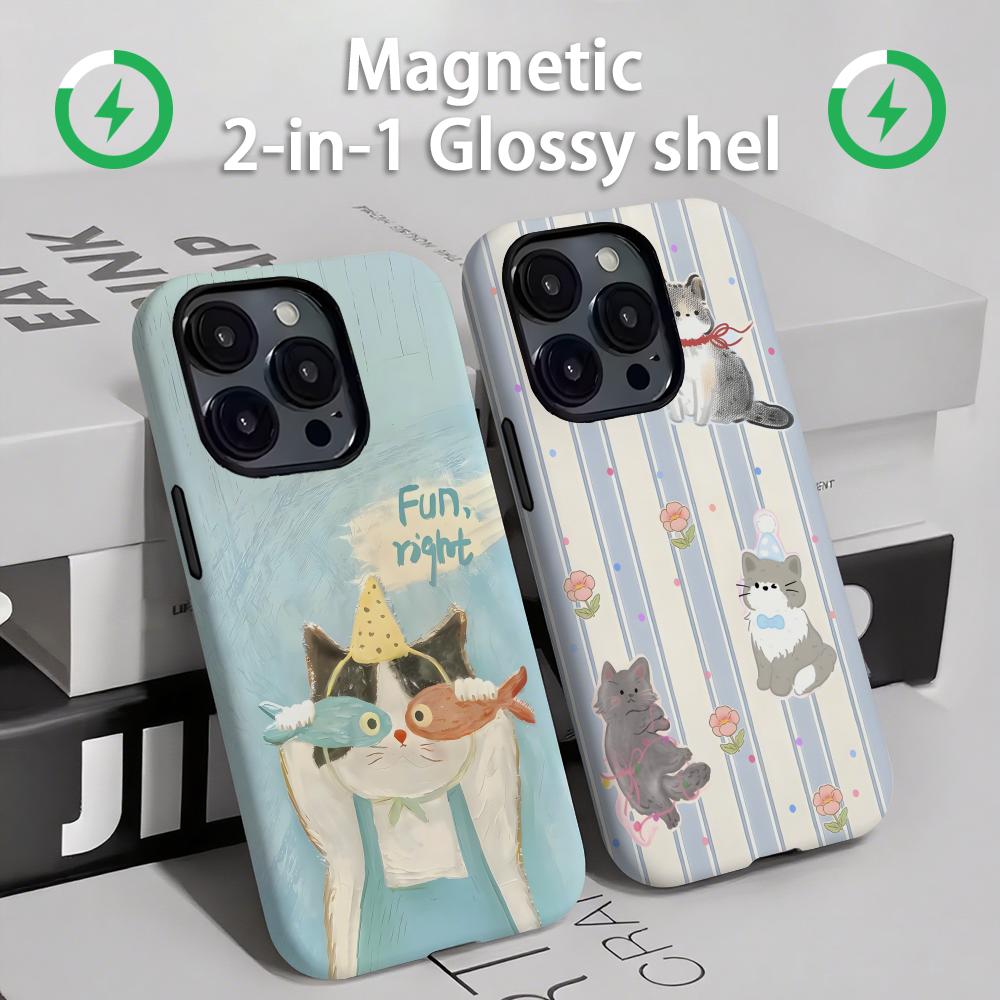 Apple Iphone 16 - Cute cats and dogs Phone Case