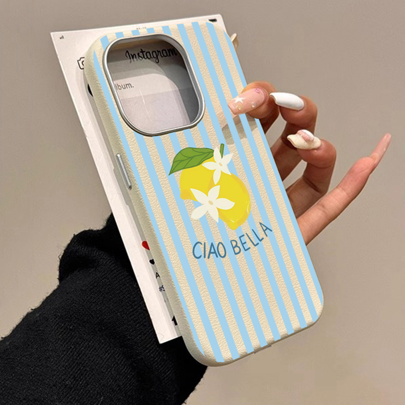 Samsung Galaxy S24 - Lemon Striped Retro Design Suitable for