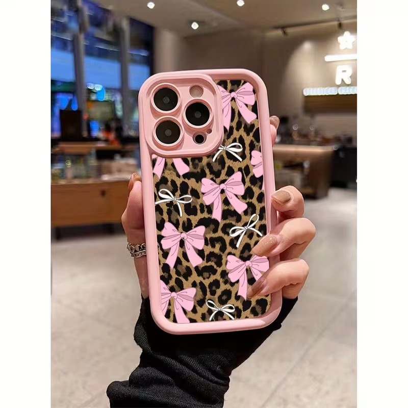Apple Iphone 16 - Leopard Print Bow Phone Case For