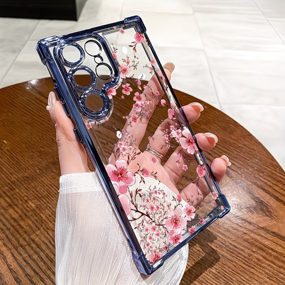 Samsung Galaxy S24 - Cherry Blossom Electroplated Four-Corner Anti-Fall Phone