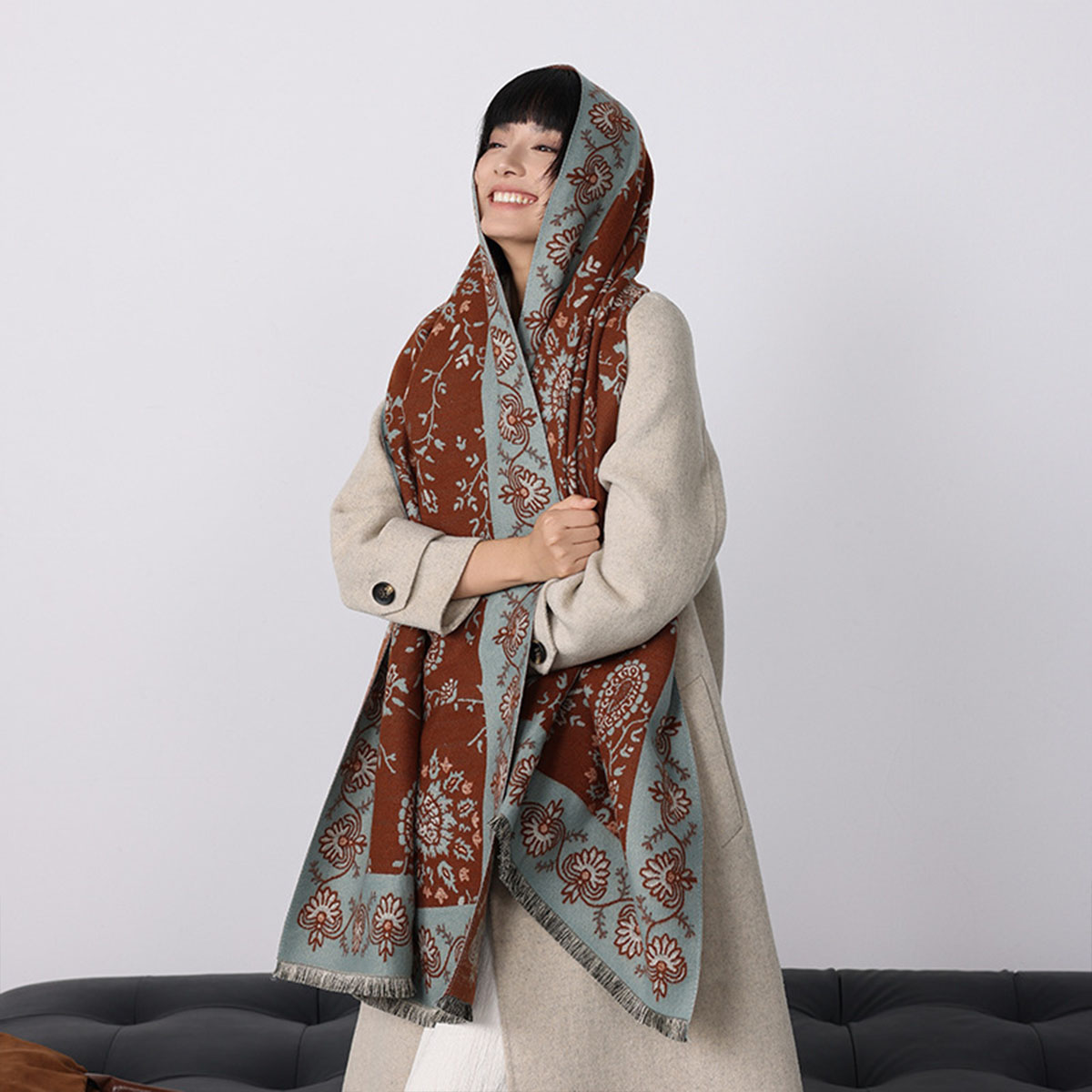 Luxury Winter Imitation Cashme - Cashmere Throw Blanket 评论和价格