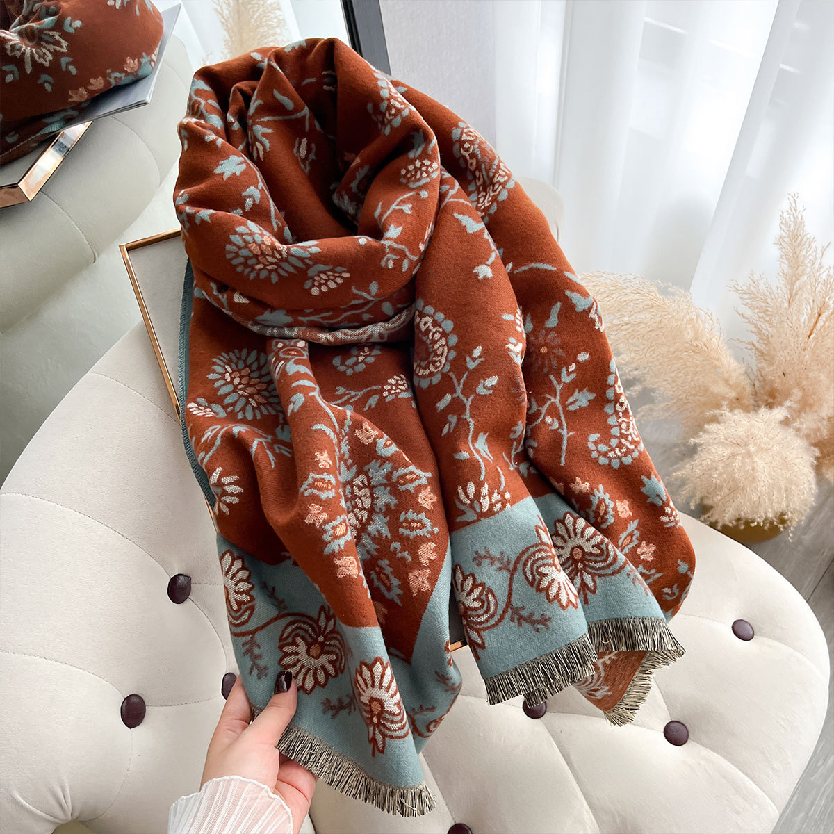 Luxury Winter Imitation Cashme - Cashmere Throw Blanket 评论和价格