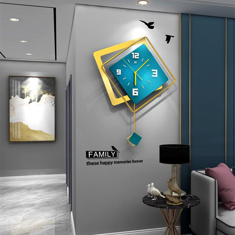 3D Nordic square Swing Wall Cl - Luxury Lifestyle Watches 评论和价格